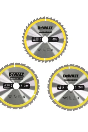 DeWalt Lame de Scie Circulaire 3 Pièces. 216 x 2,6 x 30 mm pour Scie stationnaire Promotion
