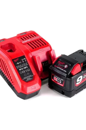 Kit de démarrage de batterie Milwaukee M18NRG-901 18V avec batterie M18 B9 9,0Ah + chargeur M12-18FC Expédié Aujourd'hui