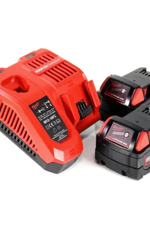 Milwaukee Starter Set 18V : 2x Batteries M18 B4 4,0Ah + Chargeur M12-18FC (4933459215) Produit De Marque