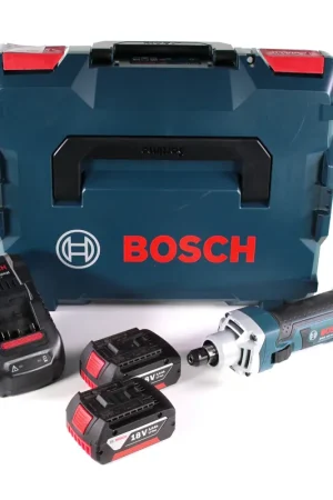 Meuleuse droite à batterie Bosch GGS 18 V-LI 18V + 2x batteries 3,0Ah + chargeur + L-Boxx Jusqu'à Épuisement Des Stocks