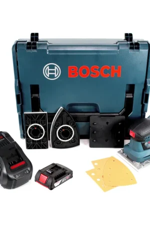 Bosch GSS 18V-10 Ponceuse vibrante sans fil 18V + 1x batterie 2,0Ah + chargeur + L-Boxx Certifié