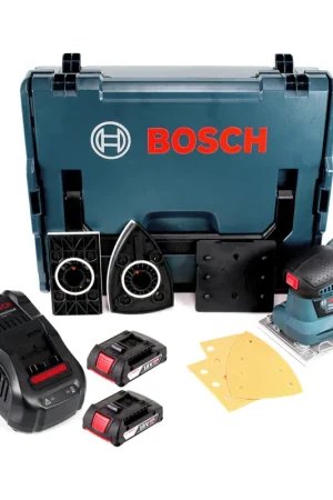 Bosch GSS 18V-10 Ponceuse vibrante sans fil 18V + 2x batterie 2,0Ah + chargeur + L-Boxx Populaire