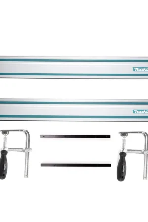 Makita set de rails de guidage 2x rail de guidage 1400mm + 2x connecteurs de rail de guidage + 2x serre-joints Super Prix