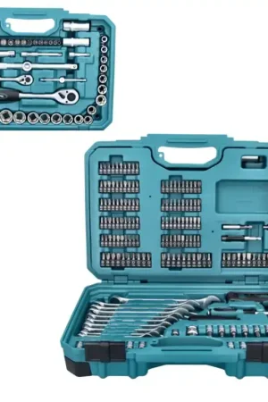 Affaire À Saisir Makita Ensemble d'outils - 221 pièces , embout en acier au chrome vanadium (E-10883) / clé mixte / clé à douille / tournevis / cliquet