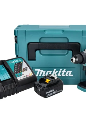 Achat Immédiat Makita DHP 486 RG1J Perceuse-visseuse à percussion sans fil 18 V 130 Nm Brushless + 1x batterie 6,0 Ah + chargeur + Makpac