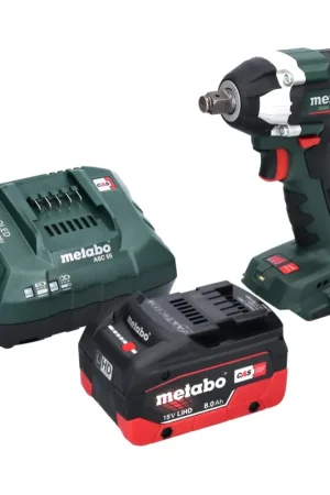 Visseuse à chocs sans fil Metabo SSW 18 LT 300 BL 18 V 300 Nm 1/2" sans balai + 1x batterie 8,0 Ah + chargeur Produit De Marque