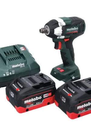 Visseuse à chocs sans fil Metabo SSW 18 LT 300 BL 18 V 300 Nm 1/2" sans balai + 2x batteries 8,0 Ah + chargeur Dernier Modèle