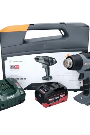 STEINEL Mobile Heat MH 5 Pistolet à air chaud sans fil 18V 50 - 500 °C CAS + 1x Batterie 8,0 Ah + Chargeur + Coffret (066611) Commander Maintenant