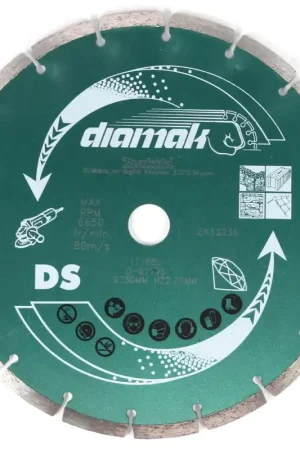 Prix Cassé Makita Diamak 230 x 22,23 mm Disque à tronçonner diamant - 10 pièces (D-61145-10) pour pierre, béton