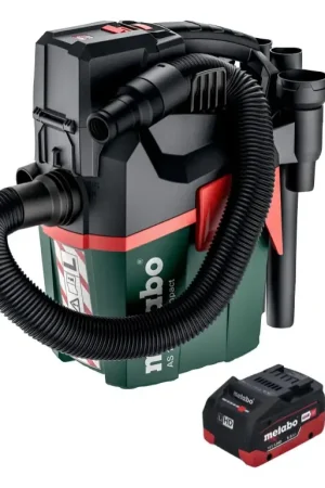 Affaire À Saisir Metabo AS 18 L PC Compact Aspirateur sans fil 18 V 6 l IPX4 classe de poussière L eau et poussière + 1x batterie 5,5 Ah - sans chargeur