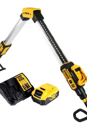 DeWalt DCL 045 P1 Lampe LED sans fil 1700 lm pour capot, 12/18 V + 1x Batterie 5,0 Ah + Chargeur + Support rotatif 0-360 degrés Prix Bas