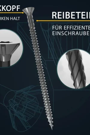 FORTE Tools Vis à bois universelle 4,0 x 40 mm T20, Argent galvanisé, Tête fraisée Torx, Filetage total, 800 pcs. (4x 000040113869) Dernière Chance