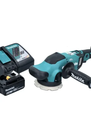 Certifié Makita DPO 500 RG1 polisseuse excentrique sur batterie 18 V 125 mm brushless + 1x batterie 6,0 Ah + chargeur