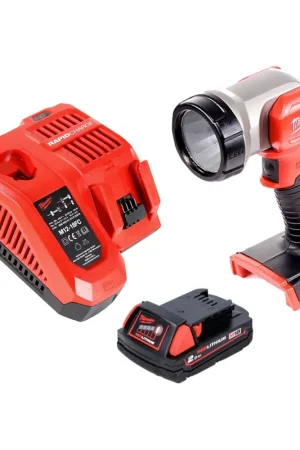 Prix Promo Milwaukee M18 TLED batterie lumière LED + 1x batterie 2,0 Ah + kit chargeur