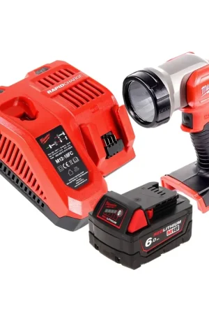 Milwaukee M18 TLED Lampe torche LED + 1x Batterie 6,0 Ah + Chargeur Top Vente