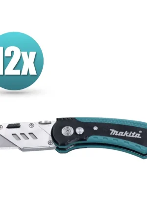 Paiement Sécurisé Makita Display Safety Couteau pliant 12 pièces (E-11520-12) Couteau de coupe avec manche antidérapant