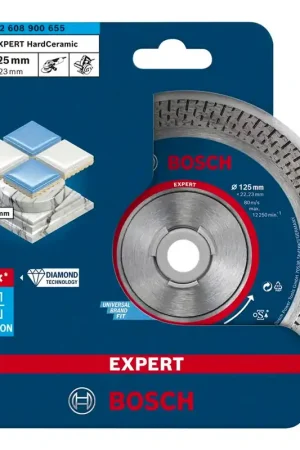 Bosch EXPERT HardCeramic Disque à tronçonner diamanté, 125 x 22,23 mm, Diamond Technology, 1 pc. (2608900655) Meilleur Choix