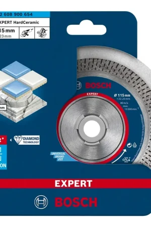 Commander Maintenant Disque à tronçonner diamanté Bosch EXPERT HardCeramic 115 x 22,23 mm 1 pièce (2608900654) Technologie diamant