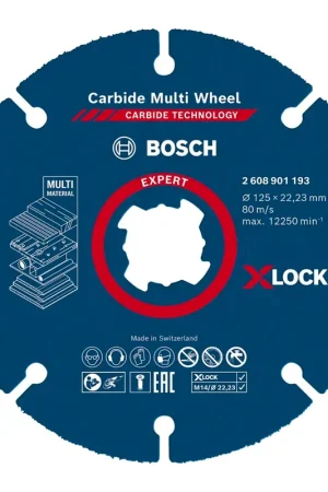 Bosch Expert Carbide Multi Wheel X-LOCK Disque à tronçonner (2608901195) 125 mm x 22,23 mm - 10 pcs. Retour Gratuit