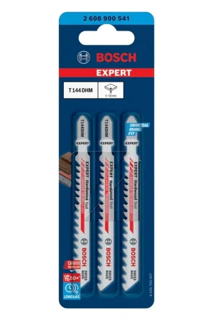 Bosch Expert T 144 DHM Hardwood Fast Jeu de lames de scie sauteuse 3 pièces ( 2608900541 ) Carbide Technology Bon Marché