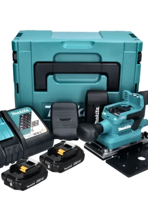 Populaire Makita DBO 380 RAJ Ponceuse vibrante sans fil 18 V - 93 x 185 mm - Brushless + 2x Batteries 2,0 Ah + Chargeur + Makpac
