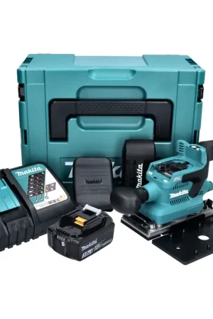 Offre Spéciale Makita DBO 380 RF1J Ponceuse orbitale sans fil 18 V 93 x 185 mm brushless + 1x Batterie 3,0 Ah + Chargeur + Makpac