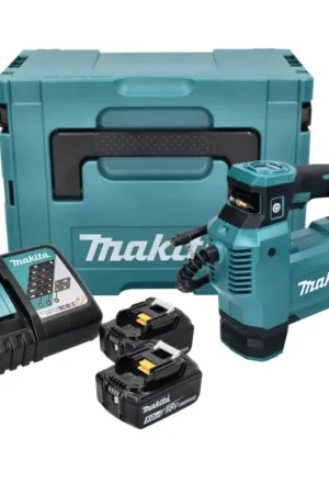 Makita DMP181RTJ Compresseur/Gonfleur sans fil 11,1 bar 18V + 2x Batteries 5,0 Ah + Chargeur + Coffret Makpac Commander Vite