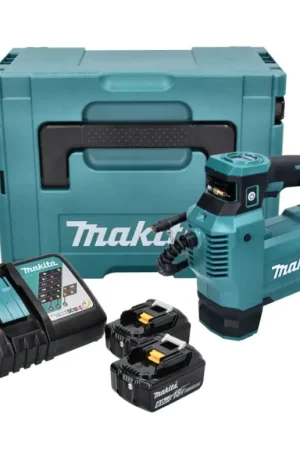Makita DMP 181 RGJ Gonfleur sans fil 11,1 bar 18 V + 2x Batteries 6,0Ah + Chargeur + Coffret Makpac Bon Plan