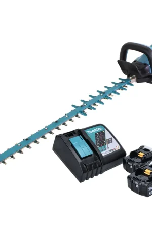 Commande En Gros Taille-haie à batterie Makita DUH 752 RF 18 V 75 cm sans balai + 2x batteries 3,0 Ah + chargeur