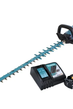 Pas Cher Taille-haie à batterie Makita DUH 752 RM1 18 V 75 cm sans balai + 1x batterie 4,0 Ah + chargeur