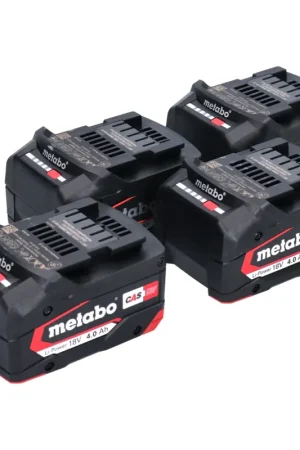 Prix Promo Metabo Set de batterie : 4x Batteries Li-Power 4,0 Ah 18 V CAS Li-Ion - indicateur de capacité de charge (4x 625027000)