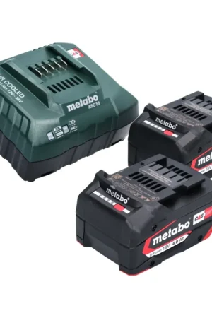 Metabo Set de base 2x Batteries Li-Power 4,0 Ah 18V CAS Li-Ion + Chargeur ASC 55 (2x 625027000) (‭627378000‬) Bon Plan