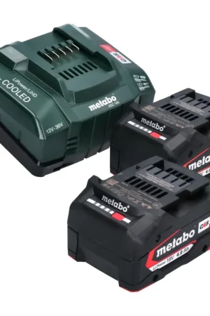 Metabo Set de base 2x Batteries Li-Power 4,0 Ah 18V CAS Li-Ion + Chargeur rapide ASC 145 (2x 625027000) (‭627378000‬) Solde