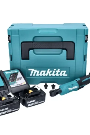 Prix Réduit Makita DWR 180 RFJ Visseuse à cliquet sans fil 18 V 47,5 Nm 1/4'' 3/8'' + 2x batterie 3,0 Ah + chargeur + Makpac