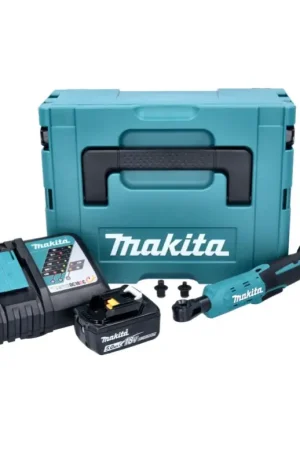 Makita DWR 180 RT1J Visseuse à cliquet sans fil 18 V 47,5 Nm 1/4'' 3/8'' + 1x batterie 5,0 Ah + chargeur + Makpac Vente Directe