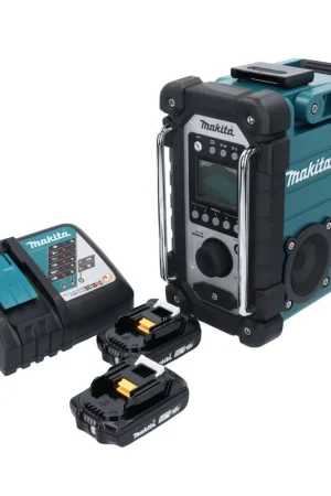 Makita DMR 107 RA Radio de chantier à batterie 7,2 - 18 V + 2x batteries 2,0 Ah + chargeur Achat Immédiat