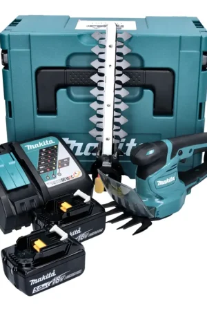 Promotion Saisonnière Makita DUM 111 RTXJ Cisaille à gazon sans fil 18 V + 2x batterie 5,0 Ah + chargeur + Makpac