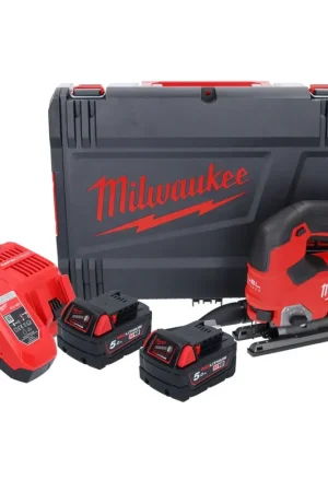 Milwaukee M18 FJS-502X Scie sauteuse sans fil 18 V course 25 mm Brushless ( 4933464727 ) + 2x batterie 5,0 Ah + chargeur + HD Box Prix Choc