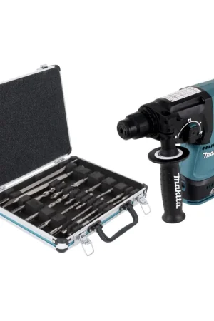 Offre Spéciale Makita DHR 242 Z Marteau perforateur sans fil 18 V 2,0 J SDS plus Brushless + 13 pces foret et marteau - sans batterie, sans chargeur