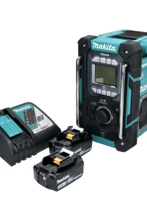 Certifié Makita DMR 301 RF Radio de chantier sans fil 12 V maxi - 18 V DAB / DAB+ / Bluetooth + 2x batterie 3,0 Ah + chargeur