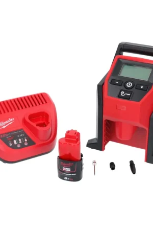 Compresseur de batterie Milwaukee M12 BI-301C 12 V + 1x batterie 3,0 Ah + chargeur Offre Spéciale
