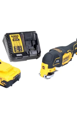 Authentique DeWalt DCS 356 P1-XJ Oscillateur sans fil 18 V Brushless + 1x batterie 5,0 Ah + chargeur + kit d'accessoires