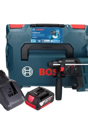 Bosch GBH 18V-21 Professional Marteau perforateur sans fil 18 V 2,0 J Brushless + 1x batterie 4,0 Ah + chargeur + L-BOXX Authentique