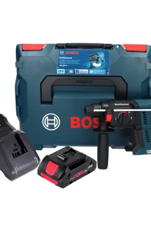 Bosch GBH 18V-21 Professional Marteau perforateur sans fil 18 V 2,0 J Brushless + 1x batterie ProCORE 4,0 Ah + chargeur + L-BOXX Certifié