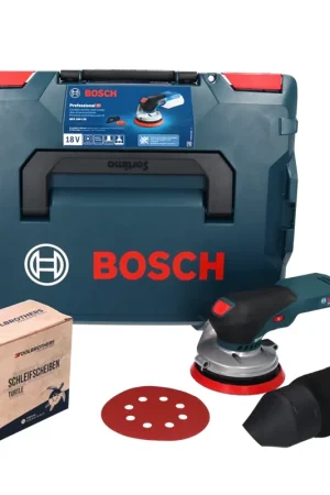 Bosch GEX 18V-125 Ponceuse excentrique sans fil professionnelle 18 V 125 mm sans balai + 1x kit de ponçage Toolbrothers TURTLE + L-BOXX - sans batterie, sans chargeur Populaire