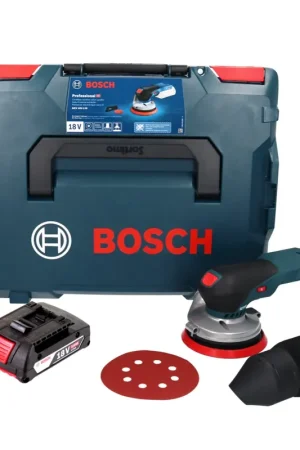 Acheter Direct Bosch GEX 18V-125 Ponceuse excentrique professionnelle sur batterie 18 V 125 mm sans balais + 1x batterie 2,0 Ah + L-BOXX - sans chargeur