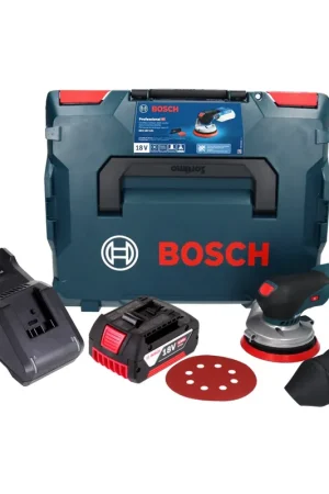 Jusqu'à Épuisement Des Stocks Bosch GEX 18V-125 Professional Ponceuse excentrique sans fil 18 V 125 mm Brushless + 1x batterie 4,0 Ah + chargeur + L-BOXX