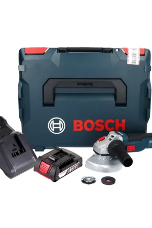 Bosch GWS 18V-10 Professional Meuleuse angulaire sans fil 125mm Brushless 18V + 1x Batterie 2,0 Ah + Chargeur + Coffret Populaire