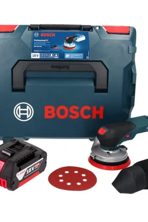 Bosch GEX 18V-125 Professional Ponceuse excentrique sans fil 18 V 125 mm Brushless + 1x batterie 5,0 Ah + L-BOXX - sans chargeur Solde