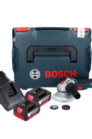 Bosch GWS 18V-10 Professional Meuleuse angulaire sans fil 18 V 125 mm Brushless + 2x batterie 5,0 Ah + chargeur + L-Boxx Meilleur Prix
